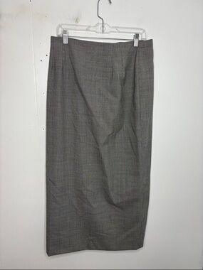 Talbots Skirt Womens 14 Maxi Houndstooth Plaid Lined Worsted Wool Academia Work